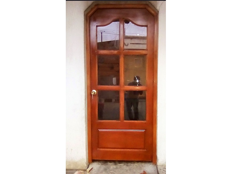 Puerta madera cuadros vidrio SAN MIGUEL