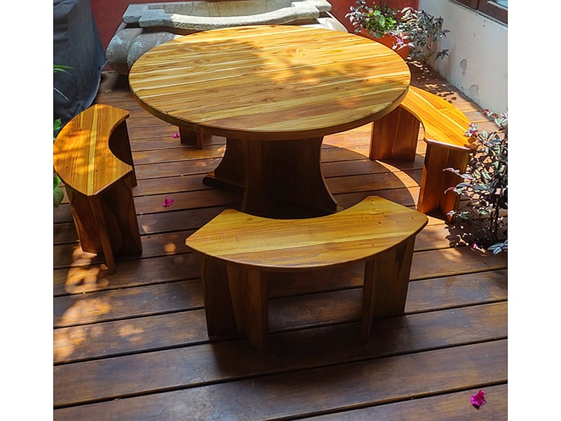  Mesa jardín madera teca SACATEPÉQUEZ