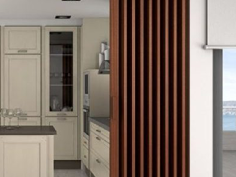 Puerta plegable de madera