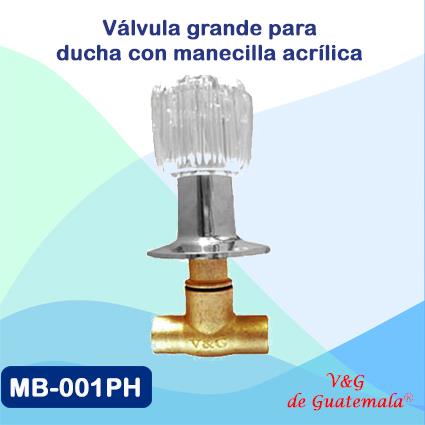 Valvula de ducha grande en acrilico, Guatemala