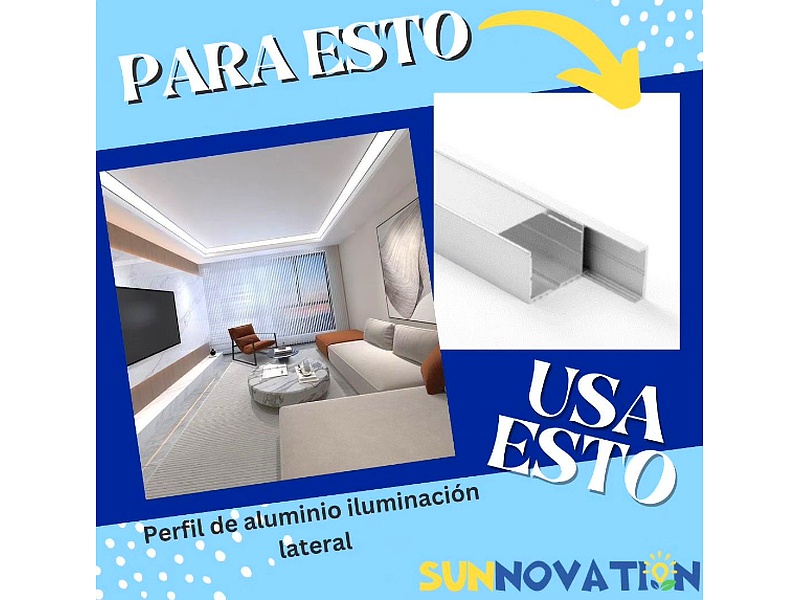 Perfil de aluminio iluminación lateral Guatemala