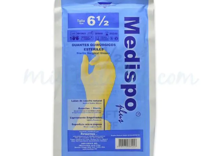 Guante esteril sin talco medispo # 6.5