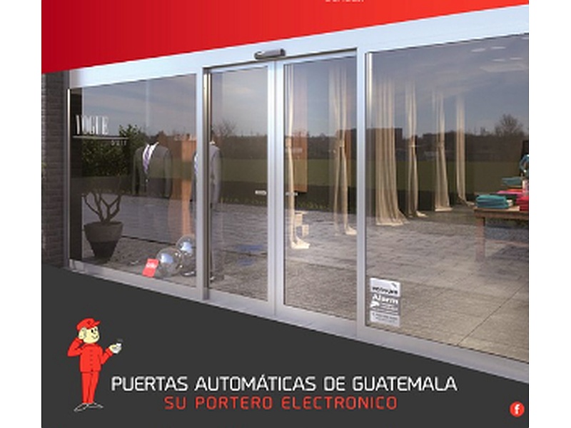Puerta vidrio templado marco aluminio Guatemala