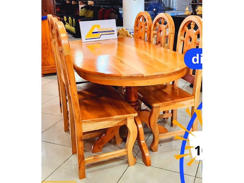 Mesa Ovalada Madera Clásica Guatemala