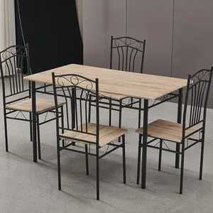 Set de Comedor Meco Nuez Claro y Negro