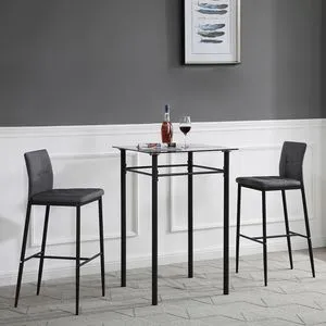 Set de Mesa Alta + 2 Sillas Argos Gris