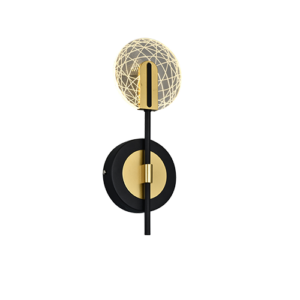 Agni Lámpara de pared interior LED acabado dorado de 1 luz