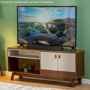 Rack para TV Sedna Café y Blanco 160x36x69 Cm