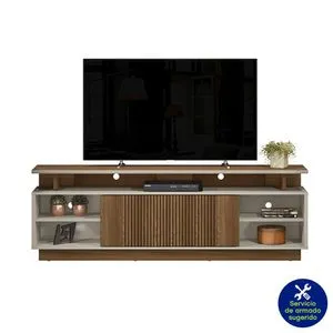 Rack para TV Marte Café y Blanco 200x38