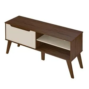 Rack para TV Loto Nuez y Blanco 134x40x60 Cm