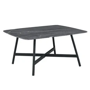 Mesa de Centro Vidrio Negro Marmoleado