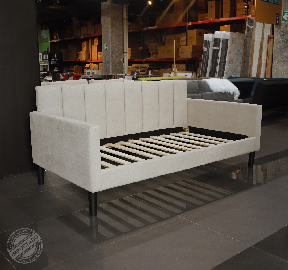Cama de día tela lino beige Ref 11669