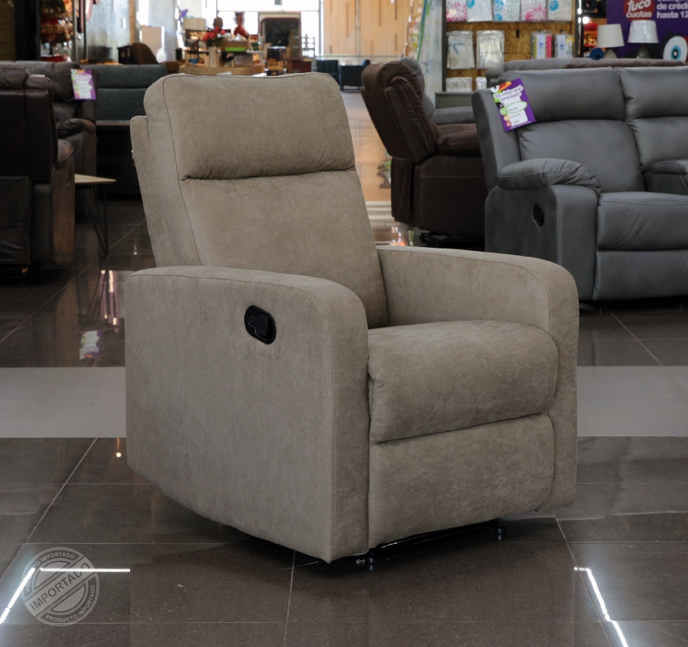 Reclinable individual microfibra taupé Ref 13167