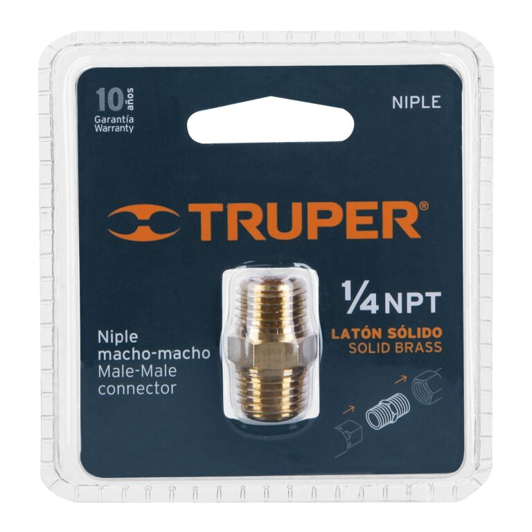 Niple universal 1/4 NPT bronce 19024 Truper