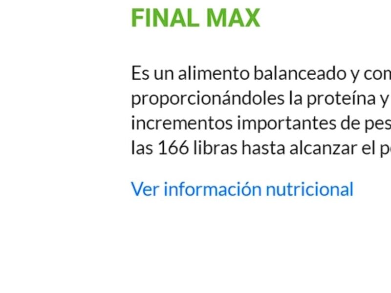 Alimento para Ganado Final Max