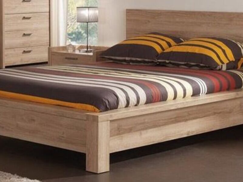 Cama 2 plazas de madera