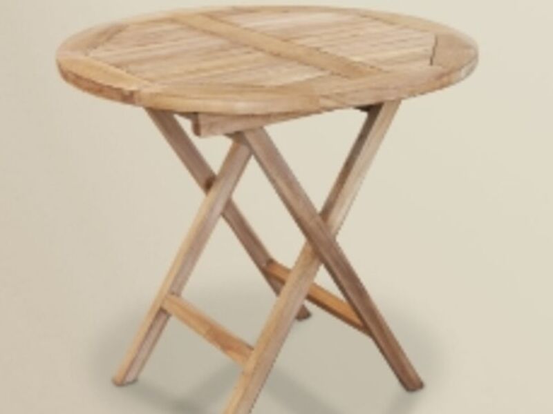Mesa plegable de teca redonda
