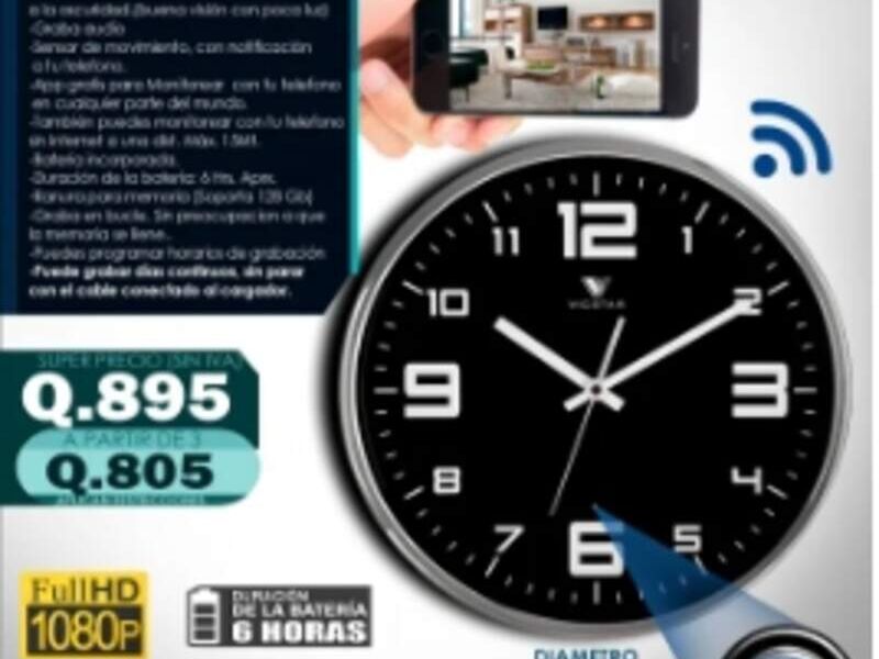 RELOJ DE PARED ESPÍA WIFI