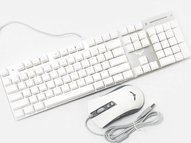 Teclado Mecánico + Mouse HV-KB393L Blanco