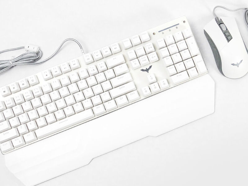 Teclado Mecánico + Mouse HV-KB389L Blanco