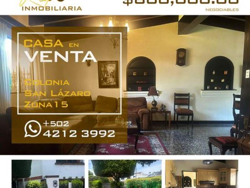 VENTA DE CASA ZONA 15