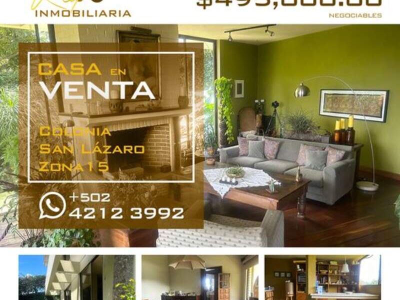 CASA EN VENTA  ZONA 15