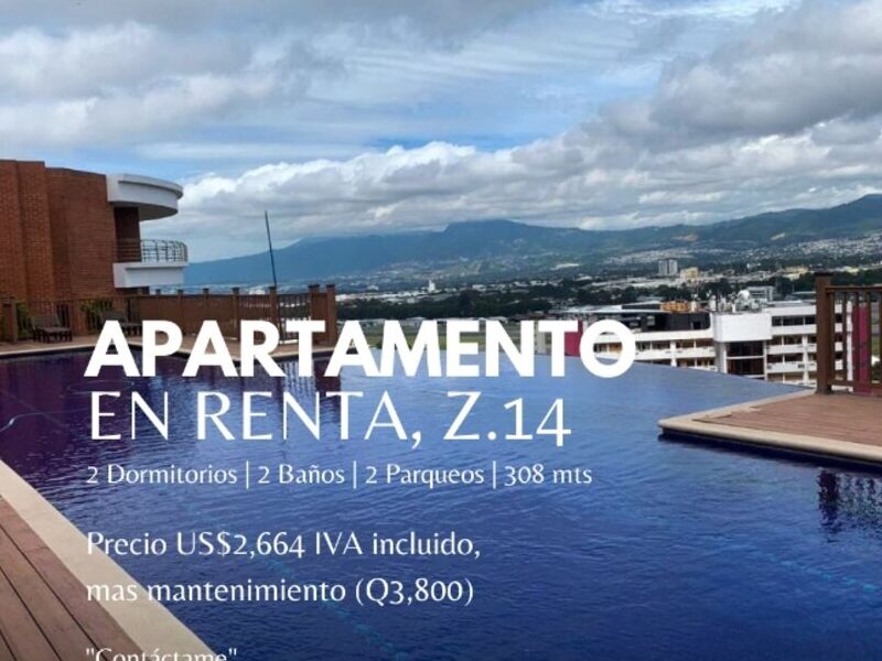 Apartamento en renta Zona 14