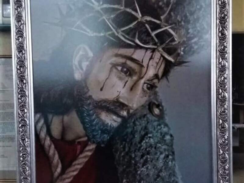 Enmarcado de arte sacro en Guatemala